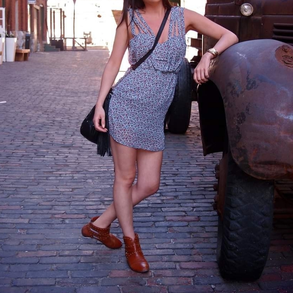 Dress with flower pattern